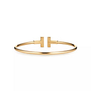 Pulsera Tiffany T Wire Dorada Con Zirconias